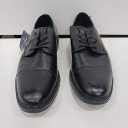 Men's Stafford Black Faux Leather Dress Shoes Sz 10