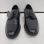 Men's Stafford Black Faux Leather Dress Shoes Sz 10 image number 1