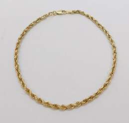 10K Yellow Gold Rope Chain Bracelet 1.7g