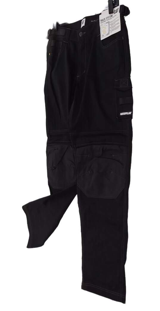 NWT Womens Black Flat Front Double Knee Work Cargo Pants Size 6 image number 2