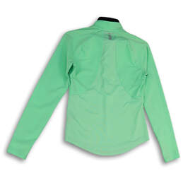 Womens Green Long Sleeve Mock Neck Quarter Zip Activewear Pullover Top XS alternative image