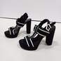 Women's Black Becker Contrast-Trim Platform Sandals Size 6 1/2M image number 2