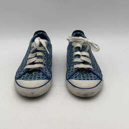 Womens Barrett Blue Monogram Lace Up Low Top Sneaker Shoes Size 6.5 alternative image