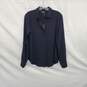 DKNY Navy Blue Button Up Long Sleeve Blouse WM Size XS NWT image number 1