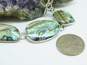 Sterling Silver Abalone Toggle Bracelet & Abstract Necklace 30.4g image number 7