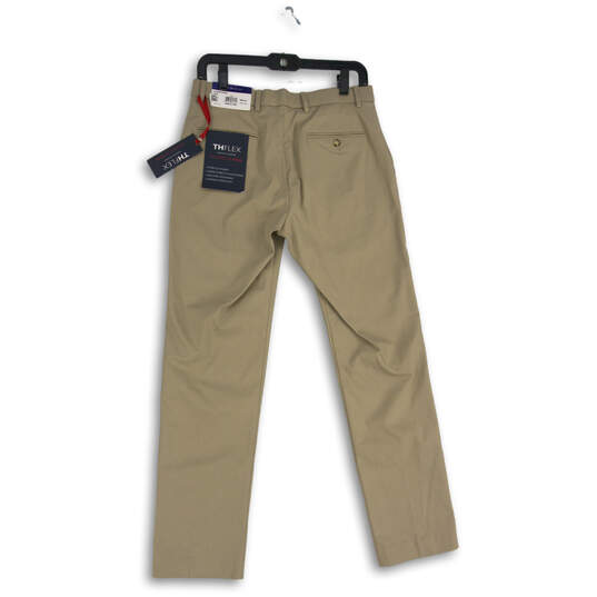 NWT Mens Tan Flat Front Slash Pocket Straight Leg Chino Pants Size 30x30 image number 2