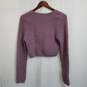 Zara dusty purple pink cropped fluffy cardigan M image number 3