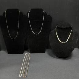 Bundle of 5 Sterling Silver Chain Necklaces - 30.0g