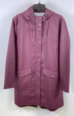 Levi's Womens Purple Pockets Long Sleeve Hooded Full Zip Rain Jacket Size XL