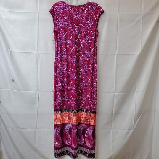 Chico's Purple Red Rayon Twist-Front Maxi Dress Womens Size 1 (8-10) image number 2