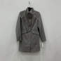 NWT Womens Gray Long Sleeve Mock Neck Pockets Full-Zip Overcoat Size XS image number 2