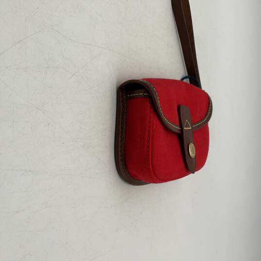 NWT Dooney & Bourke Womens Red Brown Inner Zip Pocket Clutch Wristlet Wallet image number 4