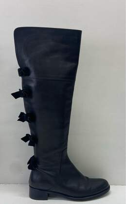 Sesto Meucci Leather Bow Back Boots Black 8