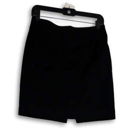 Womens Black Back Zip Knee Length Straight & Pencil Skirt Size 4P