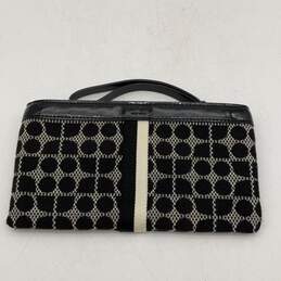 Kate Spade Womens Black White Geometric Classic Clutch Zip Wristlet Wallet