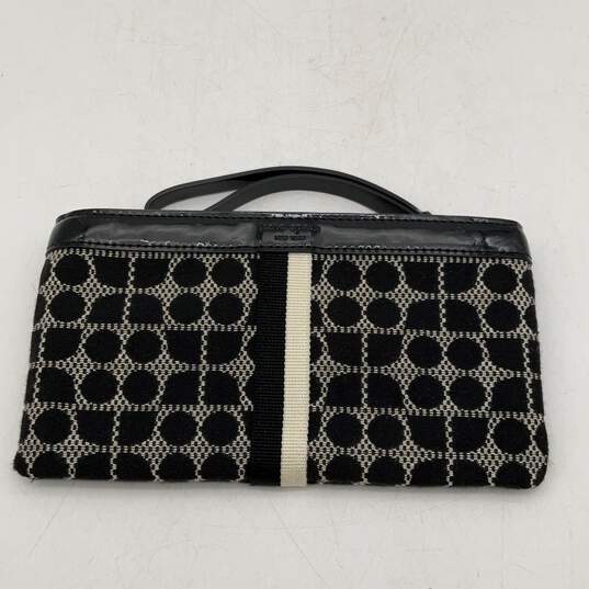 Kate Spade Womens Black White Geometric Classic Clutch Zip Wristlet Wallet image number 1