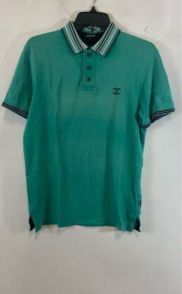 Just Cavalli Mens Mint Green Short Sleeve Collared Casual Polo Shirt Size S