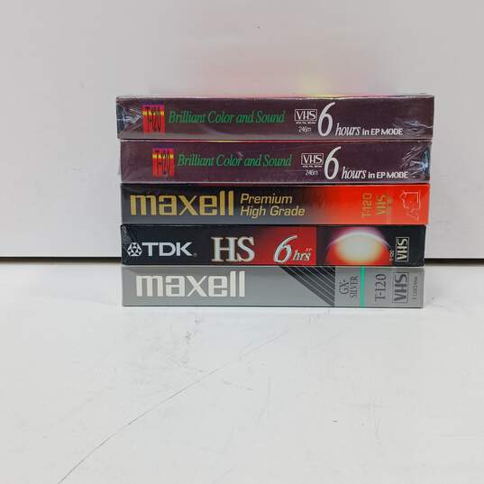 5PC Bundle of Assorted Blank Sealed VHS Tapes image number 1