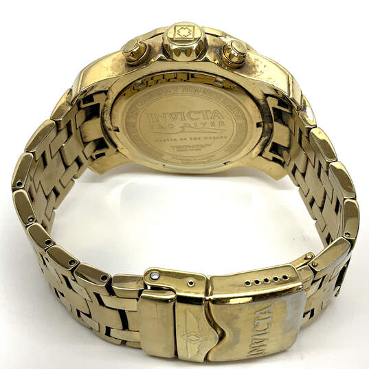 Designer Invicta Pro Diver Gold-Tone Chronograph Analog Wristwatch w/ Box image number 4
