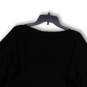 NWT Womens Black Embroidered Boat Neck Long Sleeve Pullover Blouse Top Size 2 image number 4