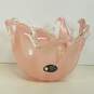Murano Art Glass  Vintage White Crystal Pink Glass Bowl image number 5
