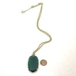 Designer Kendra Scott Gold-Tone Chain Blue Crystal Stone Pendant Necklace alternative image