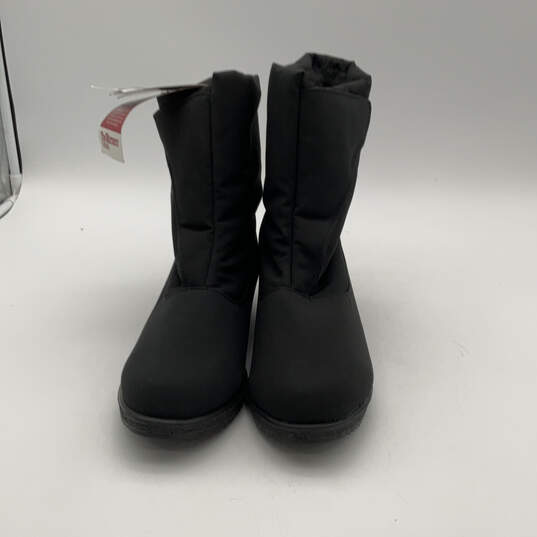 NWT Womens Black Warm Tex Round Toe Moisture Wick Snow Boots Size 11 W image number 1