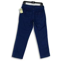 NWT Womens Blue Denim Medium Wash Flap Pocket Straight Leg Jeans Size 28 alternative image