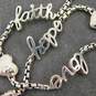 JAI John Hardy 925 Hope Love Faith Hammered Puffed Hearts Charms Rounded Box Chain Bracelet 14.1g image number 1
