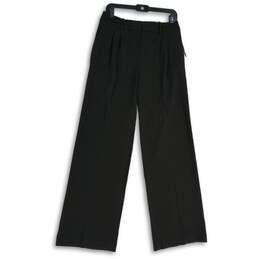 NWT Calvin Klein Womens Black Pleated Slash Pocket Wide Leg Dress Pants Size 6
