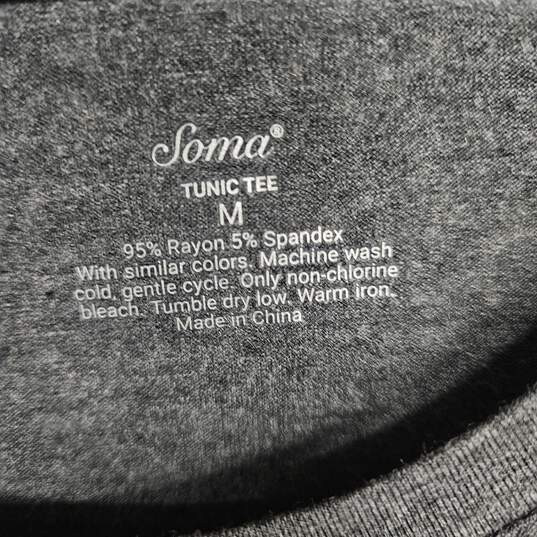 Soma Gray Striped Tunic Tee image number 3