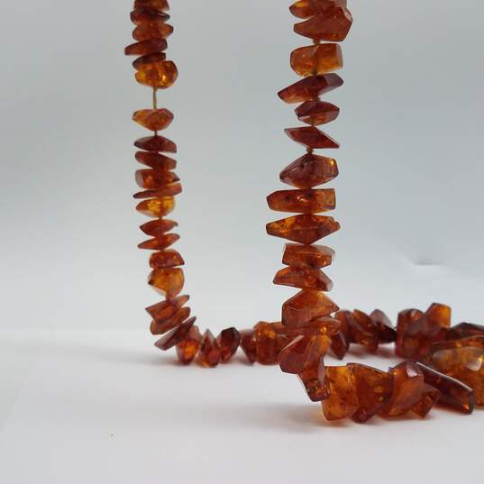 Amber-Like Stones Endless 33 Inch Necklace 120.0g image number 4