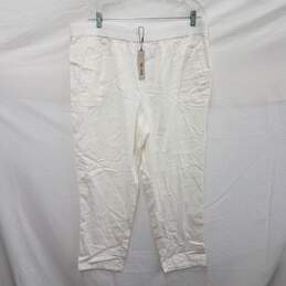 NWT Nic+Zoe Paper White Cotton Linen Blend Trousers Size XXL