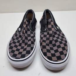 Vans Gray Checkerboard Classic Slip On Sneakers Unisex Size 10.5 alternative image