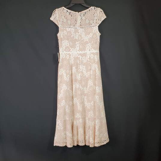 Adrianna Papell Women Ecru/Ivory Lace Dress Sz4 NWT image number 2
