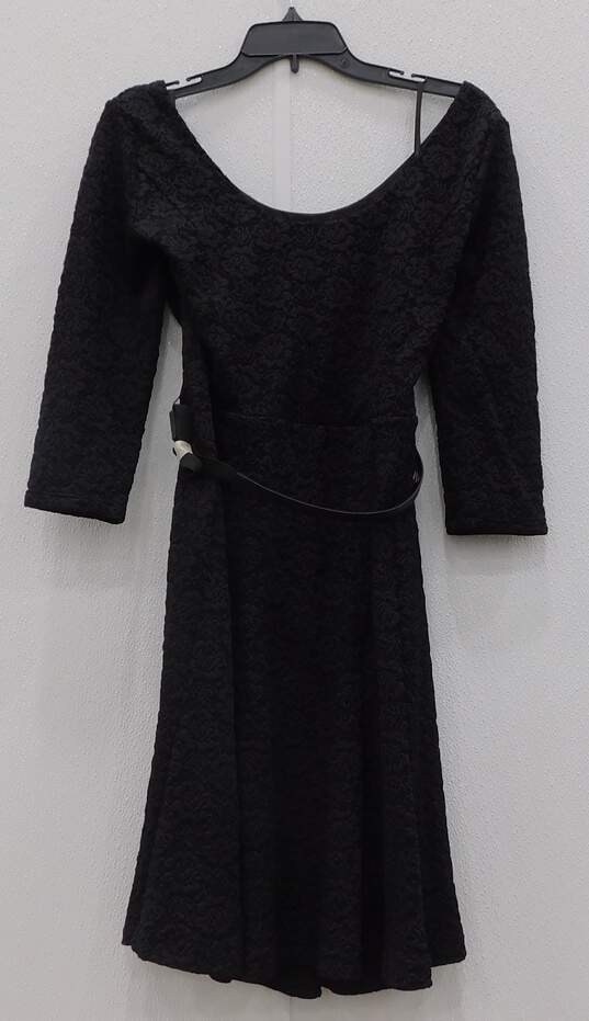 White House Black Market Women's Long Sleeve Black Dress Size 10 image number 3