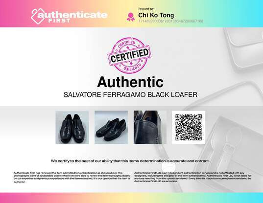 Authentic Salvatore Ferragamo Black Loafer Dress Shoe M 9 image number 9