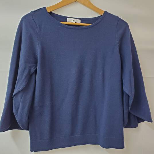 Milly Navy Blue Wool Blend Pullover Women's M Sweater NWT image number 1