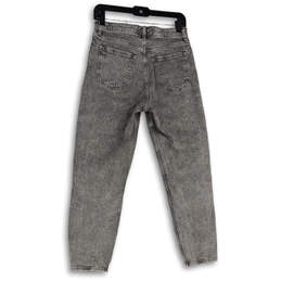 Womens Gray Denim Medium Wash 5-Pocket Design Tapered Leg Jeans Size 4R/27 alternative image