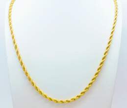 Stunning 14K Yellow Gold Chunky Rope Chain Necklace 29.4g