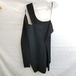 Nanushka Women's Black Viscose One Shoulder Dress Size L alternative image