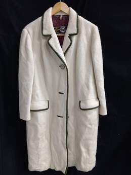 Vintage Women's Loden Wool Button-Up Trench Coat Sz 14