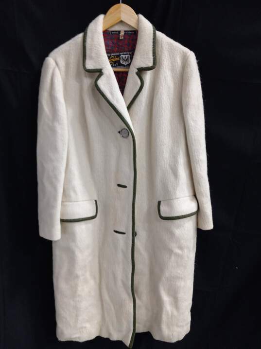 Vintage Women's Loden Wool Button-Up Trench Coat Sz 14 image number 1