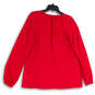 Womens Red V-Neck Long Sleeve Fashionable Blouse Top Size Medium image number 2