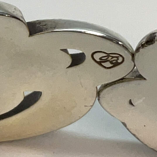 Designer Brighton Silver-Tone Open Work Scroll Hinged Bangle Bracelet image number 4