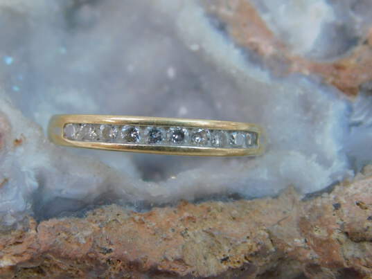 14K Yellow Gold 0.25 CTTW Round Diamond Channel Set Band Ring 2.7g image number 3