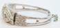 Vintage Ledo Silver Tone Icy Rhinestone Hinged Cuff Bracelet 30.0g image number 3