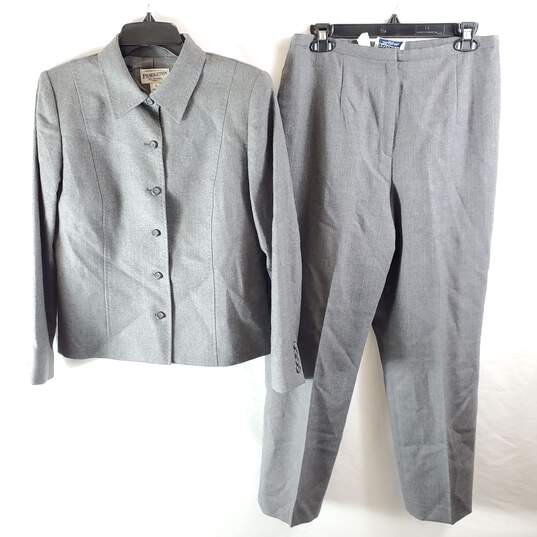 Pendleton Women Gray Pinstripe Suit Sz 10 image number 3