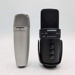 Lot of 2 Samson USB Condenser Microphones; C01U and G Track Pro