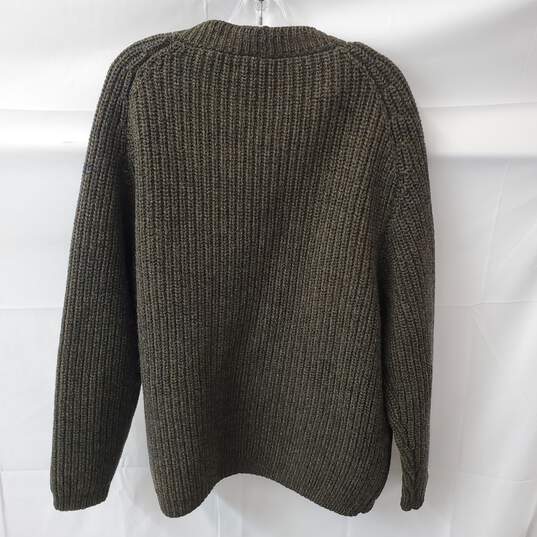 Scotch Shetland and Mohair Wool Cardigan Sweater Olive/Brown Estimate Size L image number 5